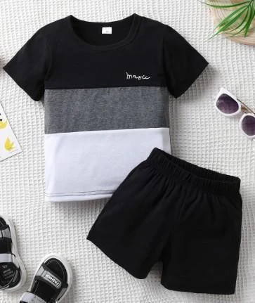 Monochrome Colour-Block Shorts Set showcase