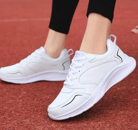Clean White Wave-Sole Sneakers showcase