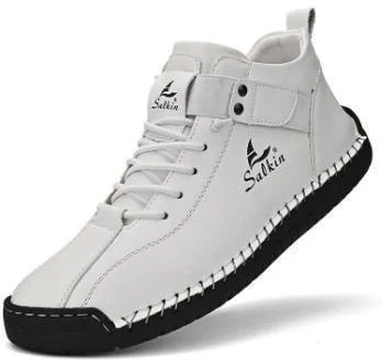 White High-Top Strap Shoes showcase