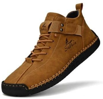 Tan High-Top Strap Shoes showcase