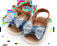 Blue Bow Ankle-Strap Sandals showcase
