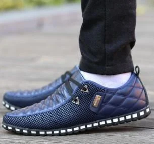 Navy Quilted Lace-Up Shoes showcase