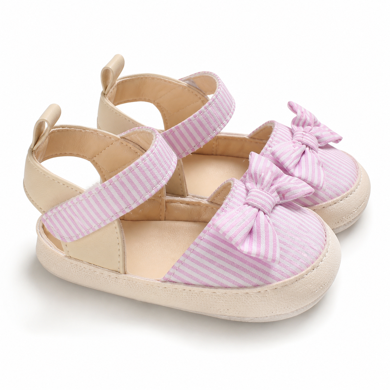 Pink Stripe Bow Sandals showcase