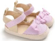 Pink Stripe Bow Sandals showcase