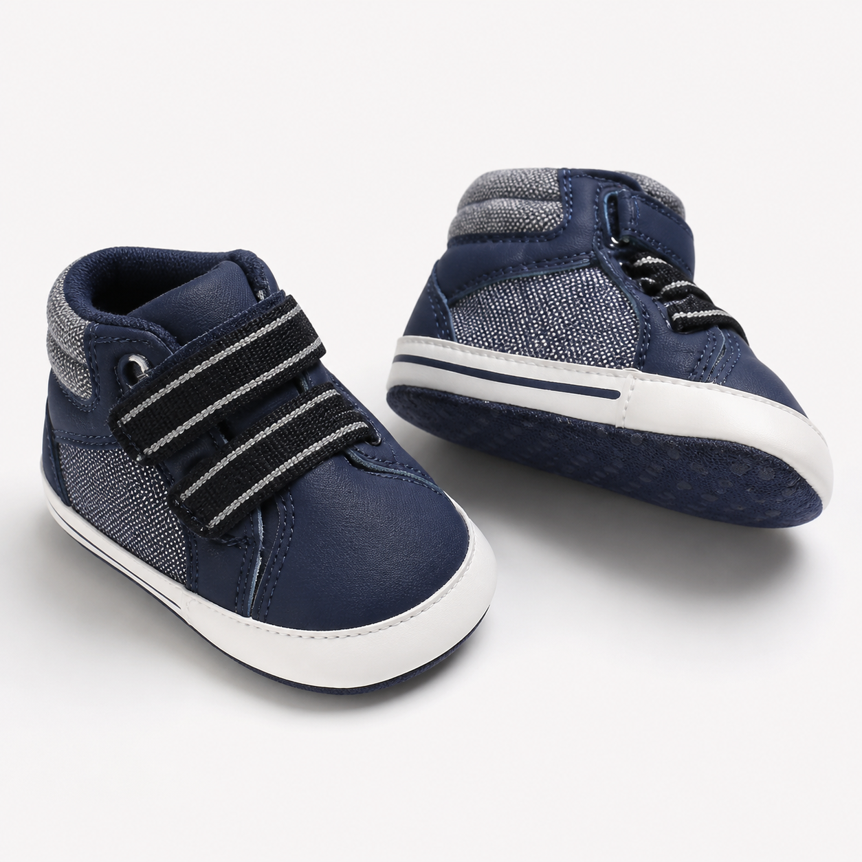 Navy Double-Strap First Walkers showcase