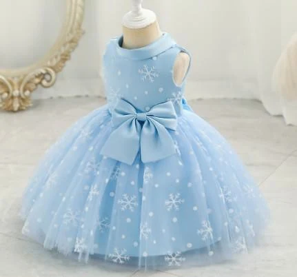 Ice Blue Snowflake Bow Dress showcase
