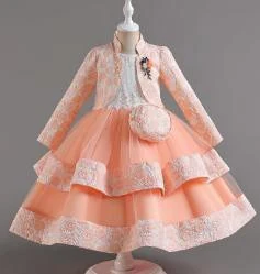 Peach Tiered Dress and Jacket Set showcase