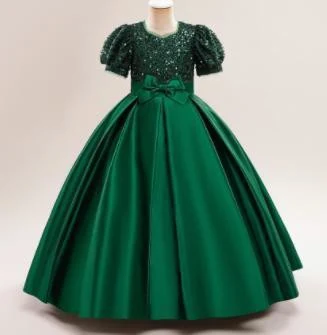 Emerald Sequin-Sleeve Ball Gown showcase