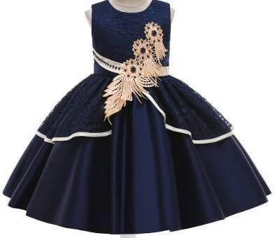 Navy Gold Leaf Party Dress showcase