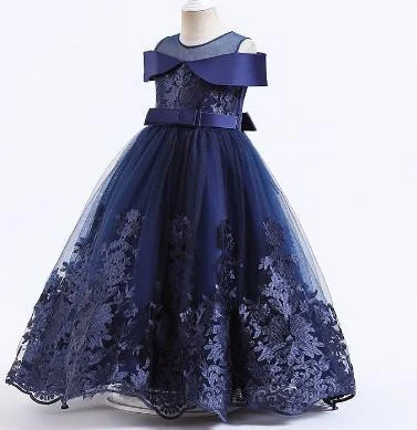 Navy Off-Shoulder Lace Gown showcase