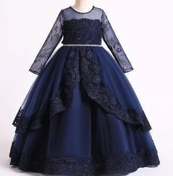 Midnight Lace Long-Sleeve Gown showcase
