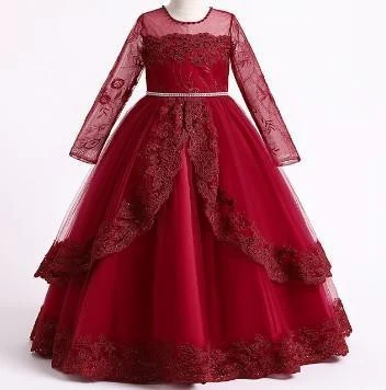 Ruby Lace Long-Sleeve Gown showcase