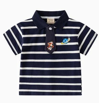 Navy White Space-Stripe Polo showcase