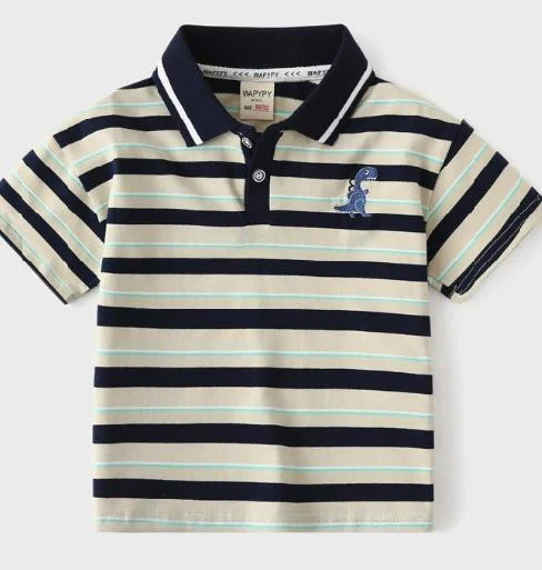 Navy Mint Dinosaur Stripe Polo showcase