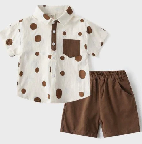 Brown Dot Shirt and Shorts Set showcase