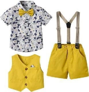 Mustard Floral Four-Piece Dress Set showcase