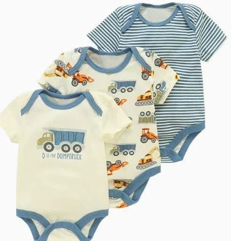 Blue Construction Crew Bodysuit Trio showcase