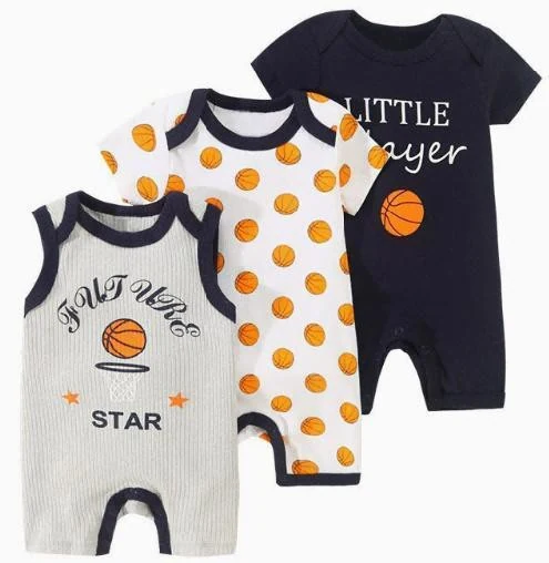 Little Player Basketball Romper Trio showcase