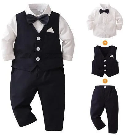 Black Bow-Tie Formal Suit Set showcase