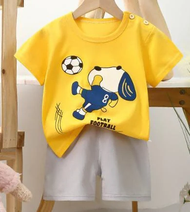 Yellow Football Pup Shorts Set showcase