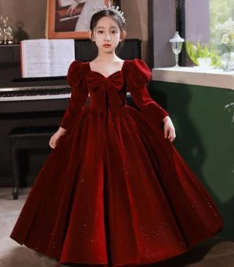 Ruby Bow-Front Long-Sleeve Gown showcase