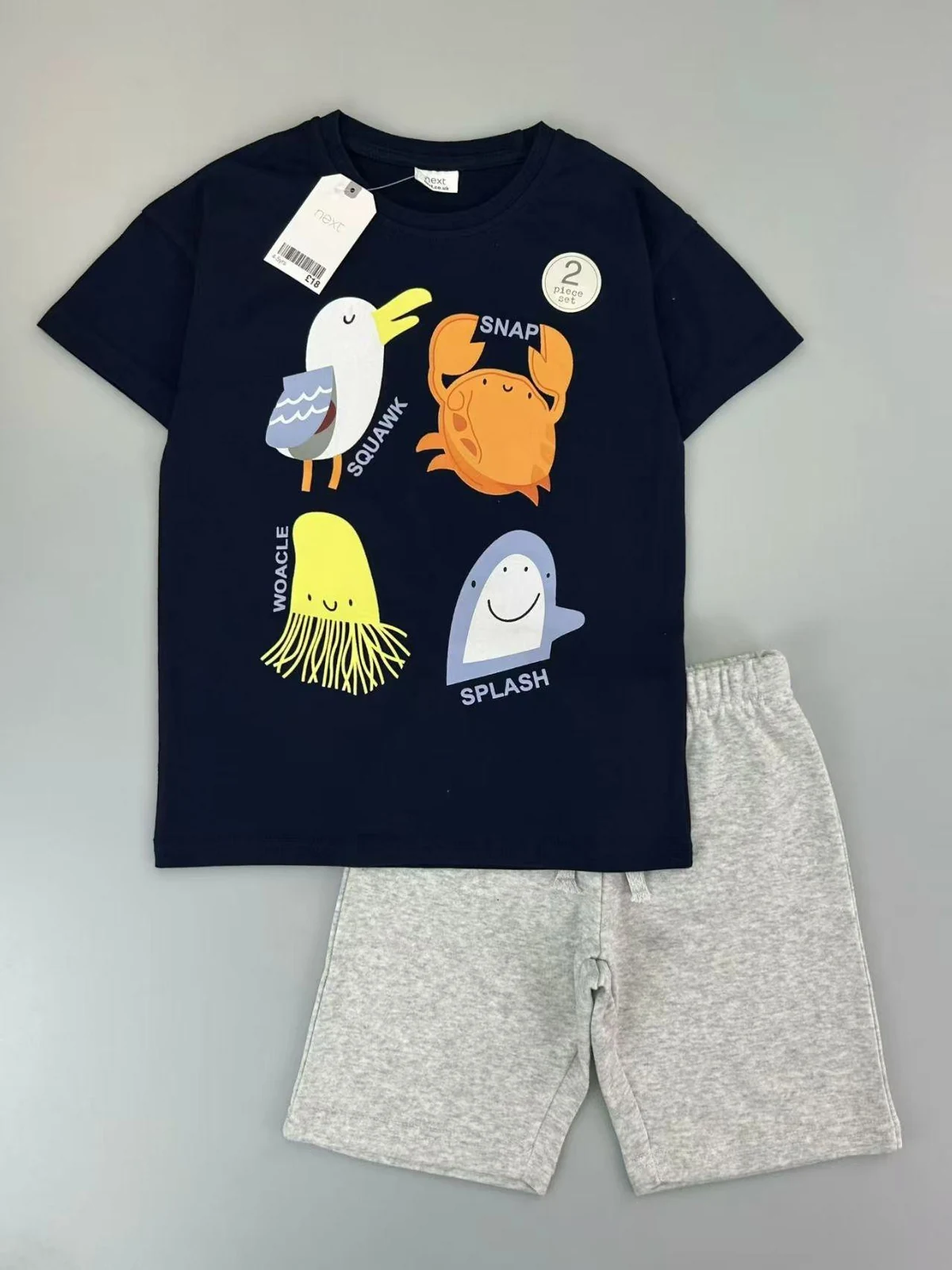 Navy Ocean Friends Shorts Set showcase