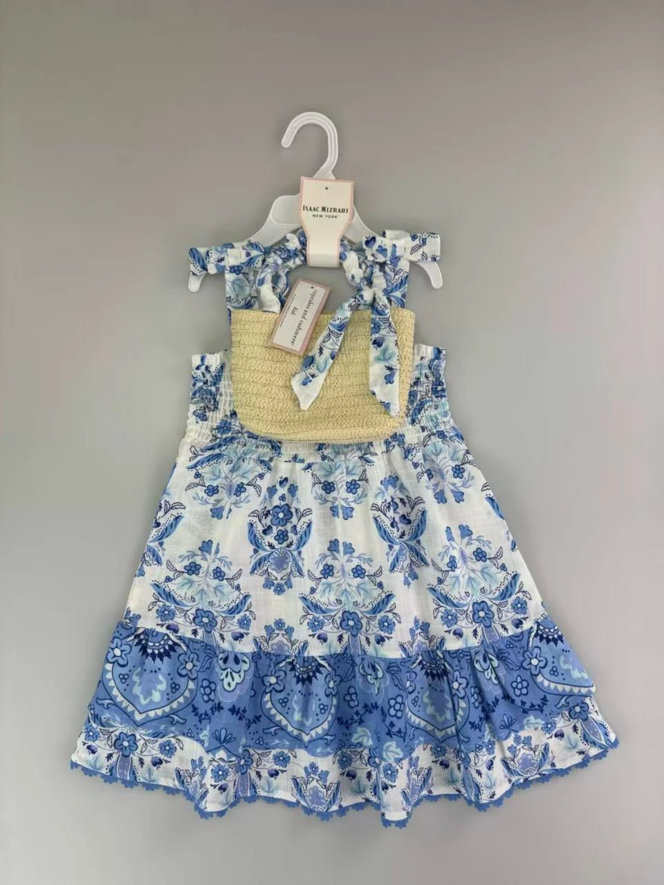 Blue Border Floral Dress and Mini Bag showcase