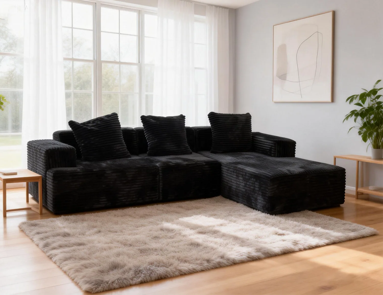 Four-Colour Modular Corduroy Sofa view 6