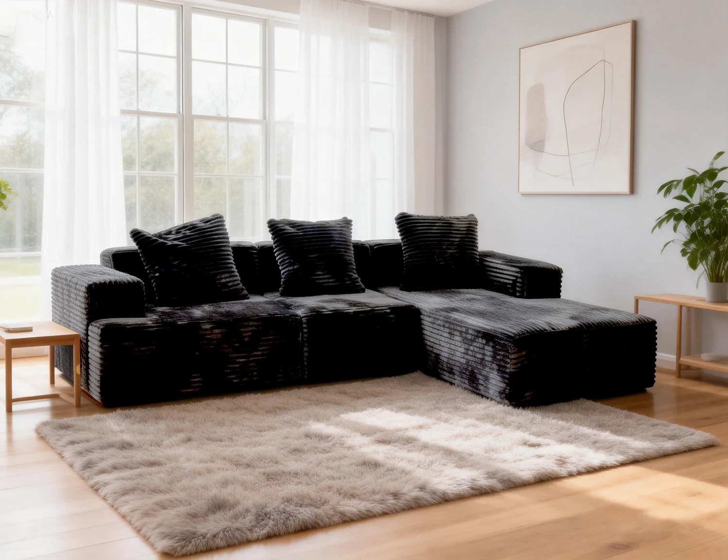 Four-Colour Modular Corduroy Sofa view 8