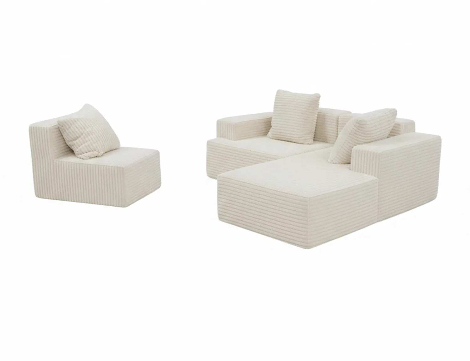 Four-Colour Modular Corduroy Sofa view 9