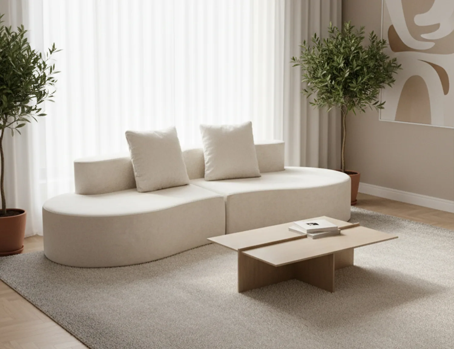 Four-Colour Curved Lounge Sofa view 2