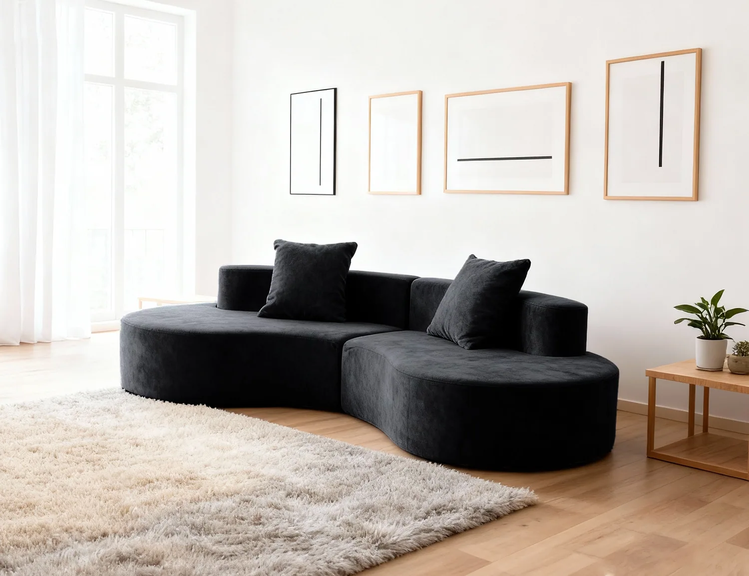 Four-Colour Curved Lounge Sofa view 4