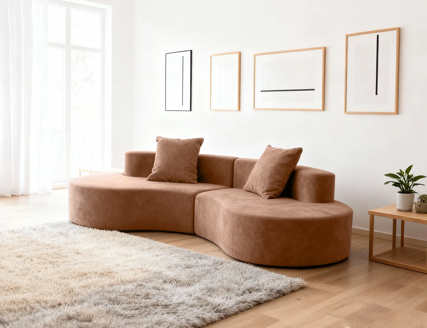 Four-Colour Curved Lounge Sofa view 6