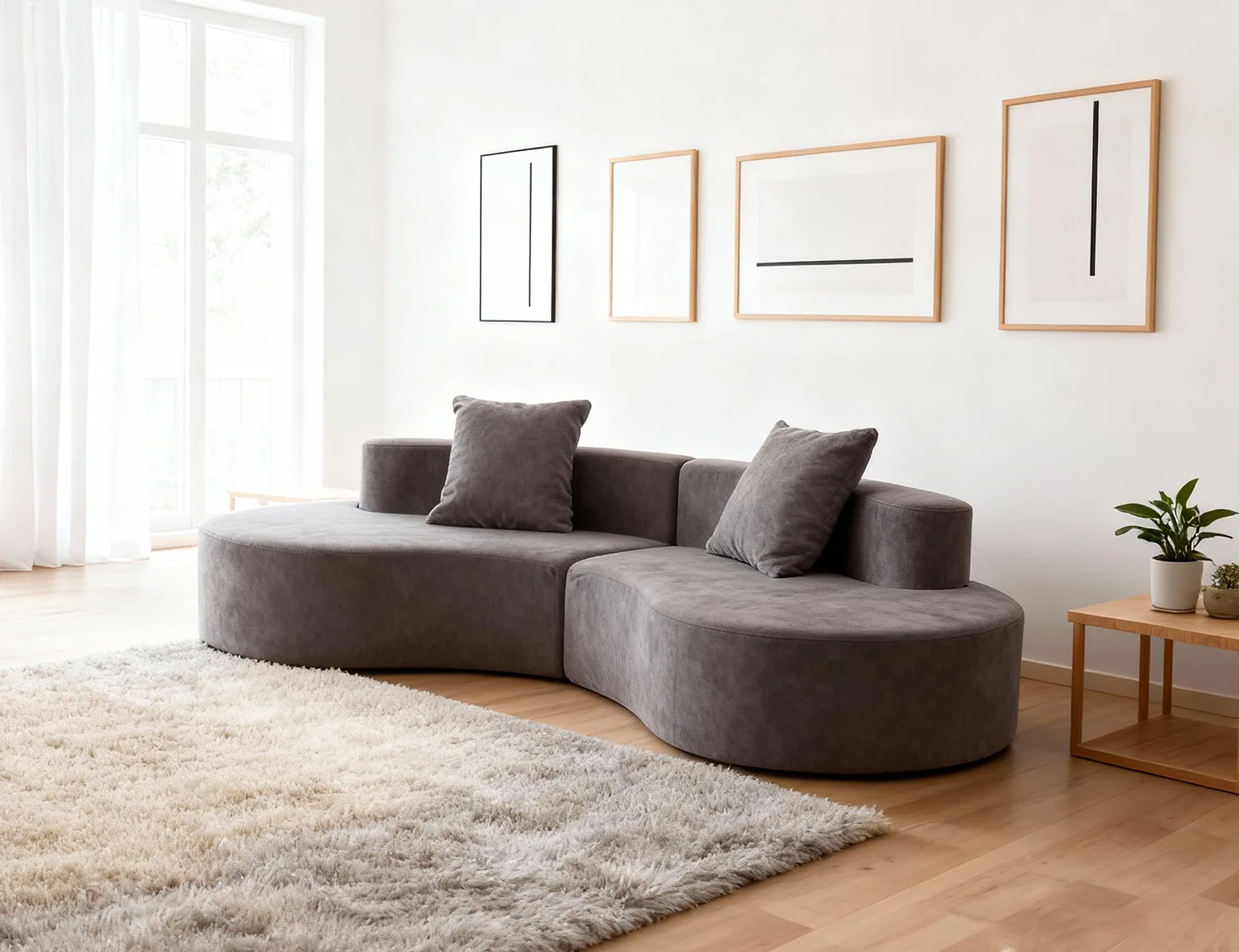 Four-Colour Curved Lounge Sofa view 8