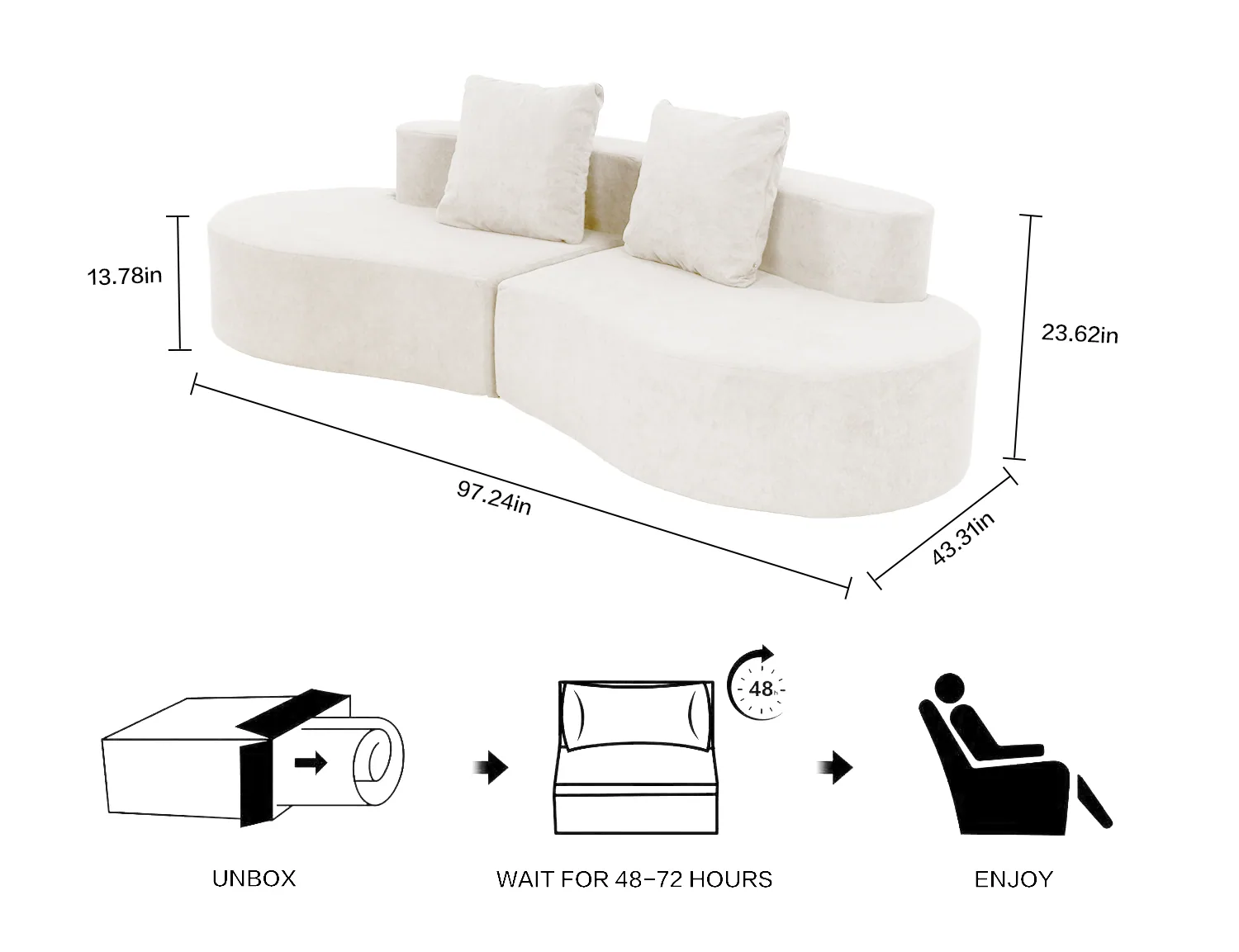 Four-Colour Curved Lounge Sofa view 9