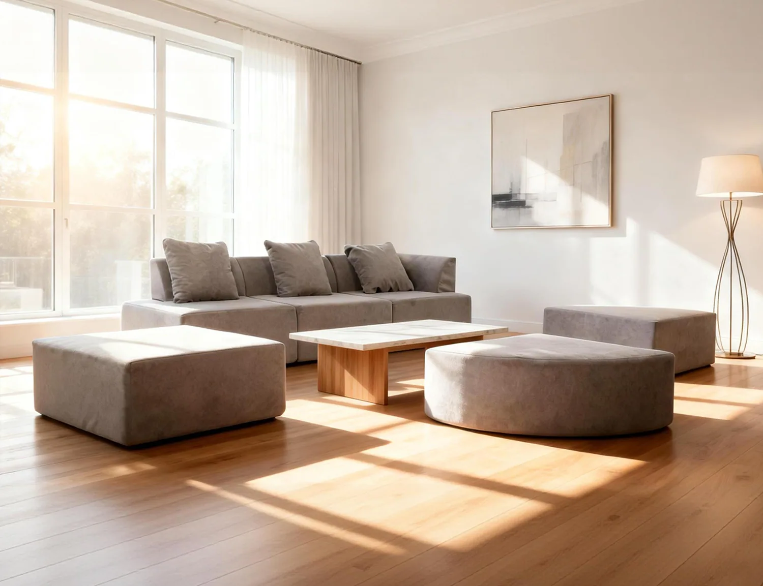 Four-Colour Modular Sectional Sofa Set view 12