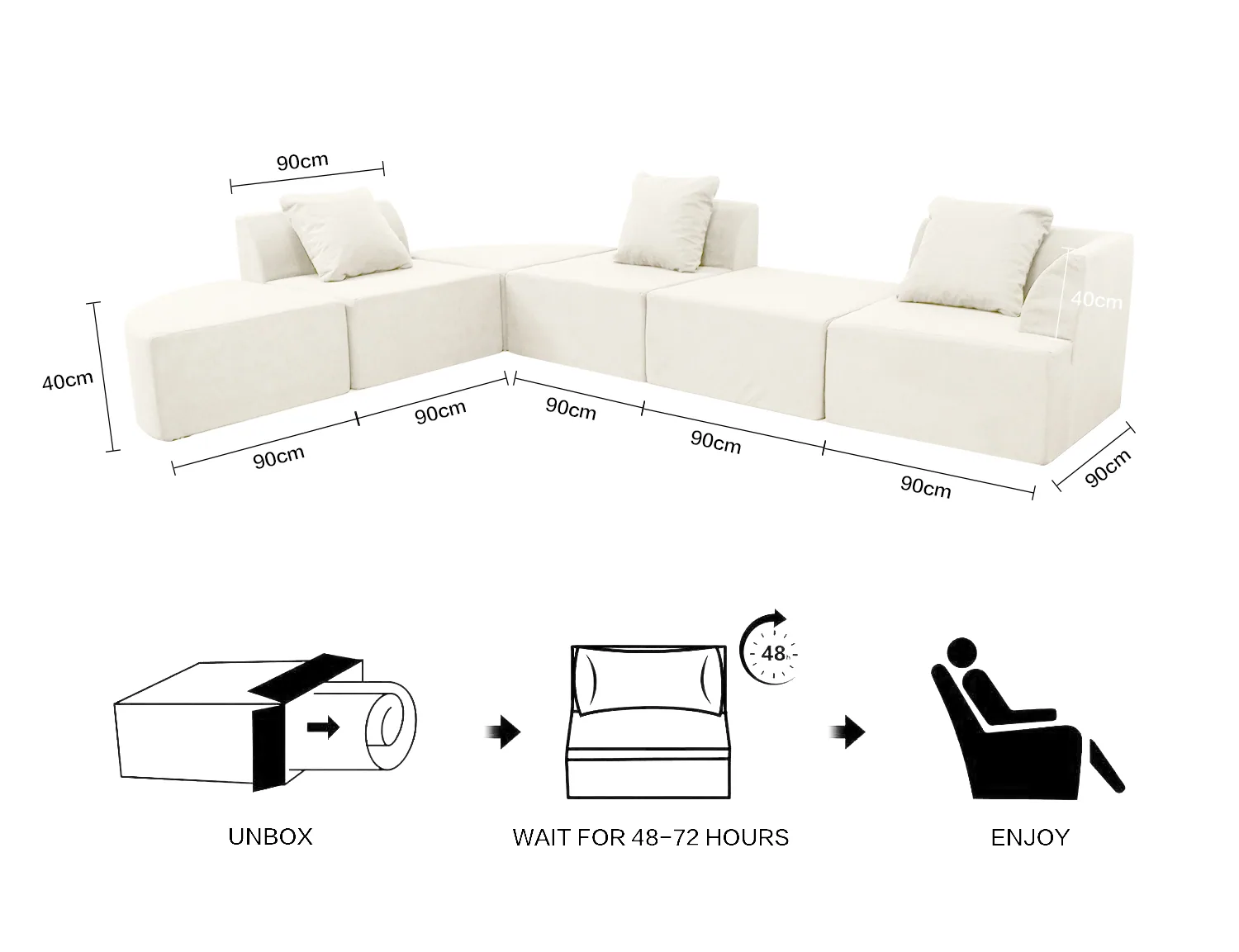 Four-Colour Modular Sectional Sofa Set view 13