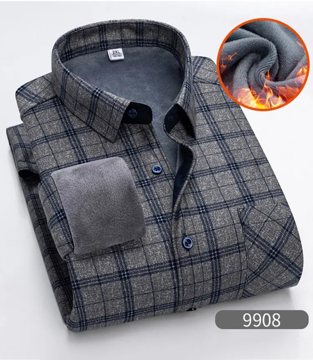 Men's 990-Series Fleece-Lined Plaid Long-Sleeve Shirt JSK-LSS-8 photo 1