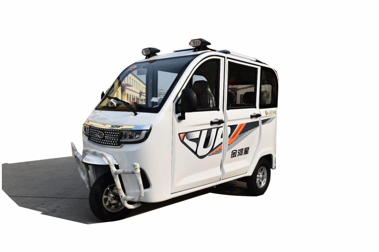 White Enclosed Passenger Tricycle view 5