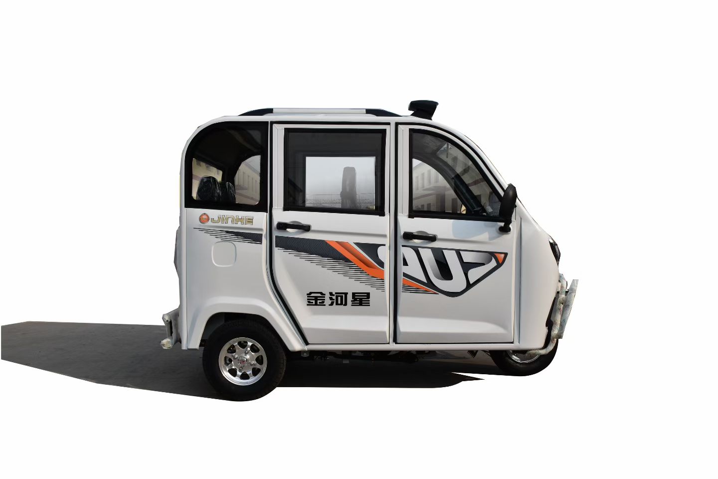 White Enclosed Passenger Tricycle view 4