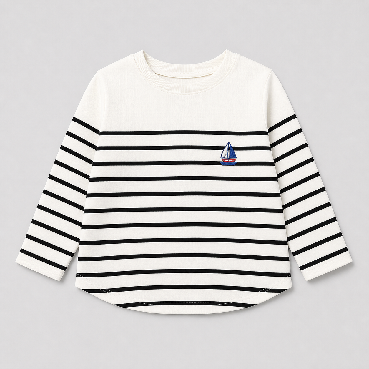 Cream Black-Stripe Sailboat Top showcase